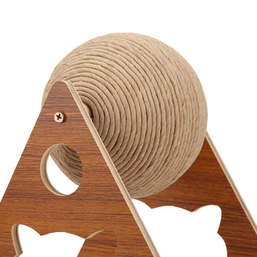 Cat Scratcher Toy Interactive Wood Natural Sisal Cat Scratching Ball for Cats and Kittens