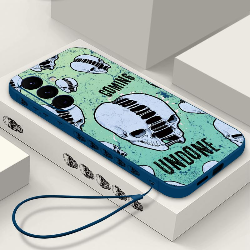Чехол с рисунком черепа и скелета для Samsung Galaxy S26 S25 Ultra S24 S23 S22 Plus S21 FE A15 A16 A17 A35 A36 A54 A55 A56 5G Мягкая крышка