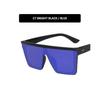 (blue) Lebanghui New Trend Large Frame One-Piece Uv400 Sunglasses Street Shooting Male/Female Sunglasses Retro