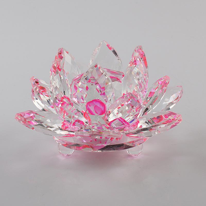 6.2cm Quartz Crystals Lotus Flower Crafts Glass Fengshui Ornaments Healing Crystals Home Party Wiccan Decor Yoga Gifts Souvenir