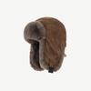 Men Winter Trapper Aviator Trooper Earflap Warm Russian PU Leather Plush Ski Hat Bomber Cap Russian Warm Ear Protectors Hats