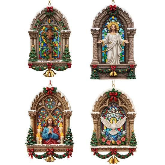 Рождественские Иисусовы Украшения Религиозные Акриловые Подвесные Украшения на Рождественскую Елку Христианский Памятный Подарок для Дома