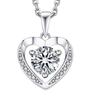 Necklace 1 Carat Moissanite Diamond Accessory Jewelry Silver Necklace Platinum Necklace Present [MomentWish] Women's Heart, Women's