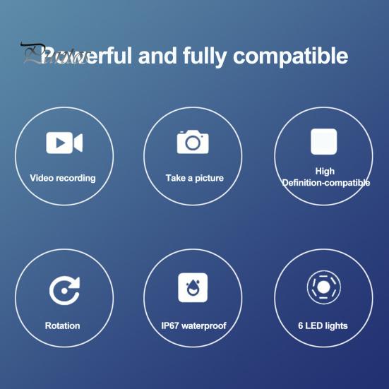 Inspection Endoscope Phone Scope Camera with Light IP67 Waterproof Easy Connection 1080P Borescope Inspection Camera for iPhone