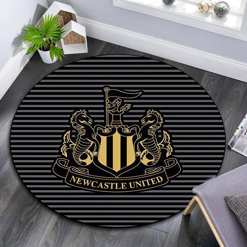 Newcastle United Round Area Rug,Carpet Rug for Living Room Bedroom Sofa Playroom Decor,Non-slip Floor Mat