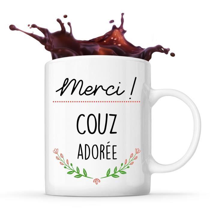 Mug - Merci Couz - Adorée - Céramique - 325 ml - Résistant lave-vaisselle et micro-onde