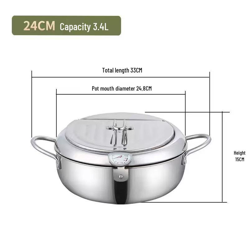 Фритюрница для темпуры из нержавеющей стали 304/201# с дисплеем температуры масла и крышкой-фильтром