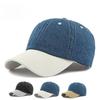Vintage Denim Patchwork Baseball Cap Women Men Summer Soft Top Sun Hat Breathable Outdoor Peaked Cap Korean Fashion Casual Dad Hat