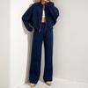 Женский весенний новый, Amazon трансграничная Европа и США, модный однотонный спортивный стиль, комплект из кофты на молнии