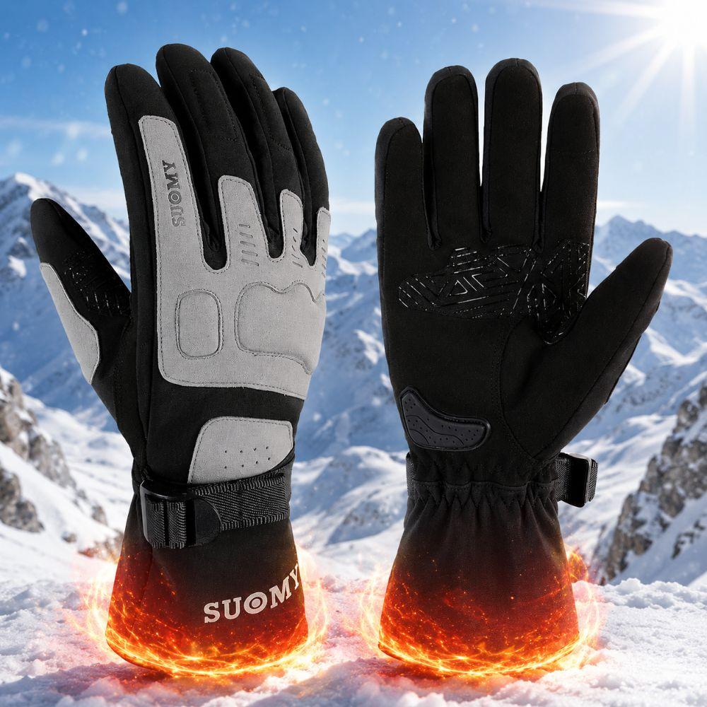1Pair Touch Screen Motorcycle Gloves Waterproof Biker Gloves for Cycling,Hiking,Running,Driving