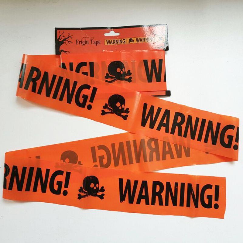 Halloween Warning Tape Signs Window Prop Party Danger Warning Line 600x8cm Decoration Witch Balloons AVE