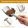 Ergonomic Handle Pet Food Scoop Stainless Steel Ice Scoop Durable Dog Feeding Spoon  Coffee Bean