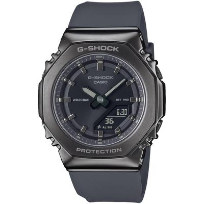 Женские часы G-Shock с металлическим покрытием из биомассового пластика, среднего размера, серые, GM-S2110B-8AJF, авторизованная отечественная модель