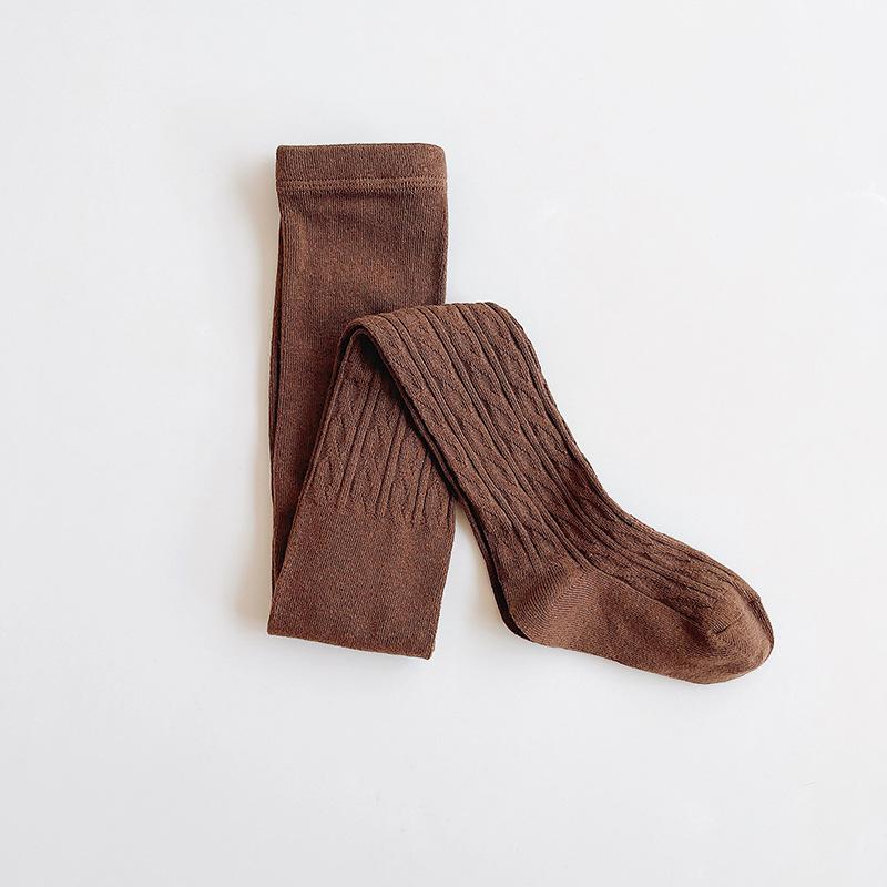 Детские колготки Весна и Осень Новые Однотонные с Узором «Косичка» Леггинсы для Девочек