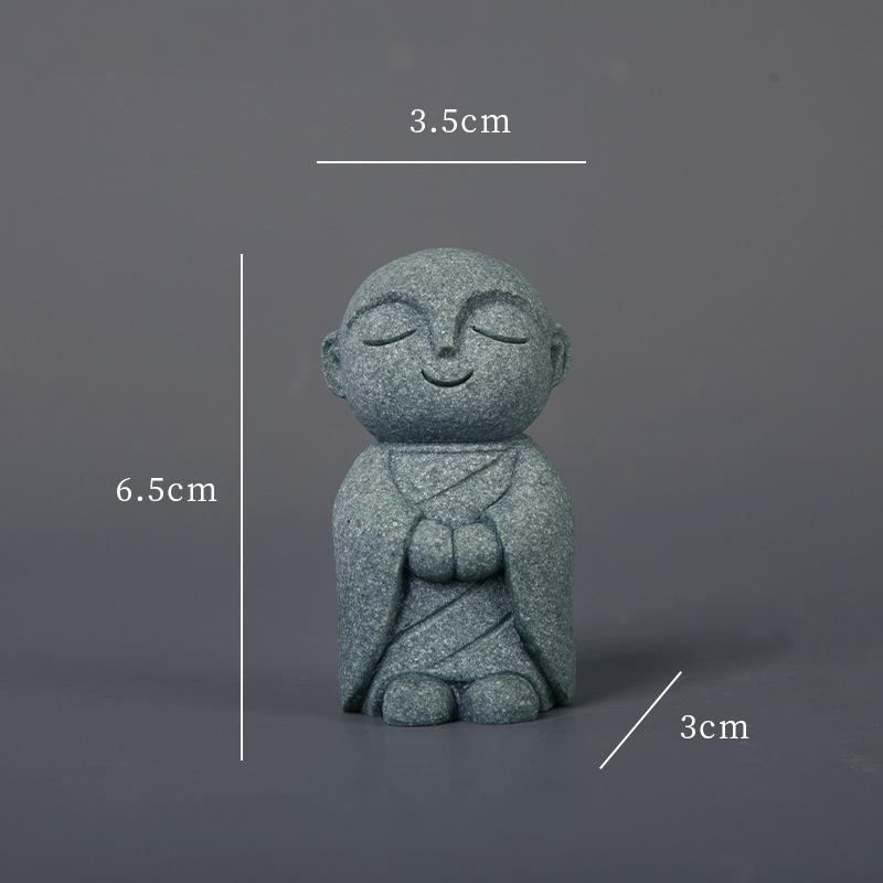 Miniature Statues Small Monk Figurines 4 Piece Resin Meditation Room for Study Tabletop Gifts Sets
