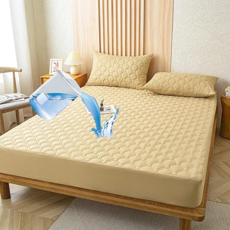 Водонепроницаемая простыня, утолщенный наматрасник, защита от пятен, плед, покрывало на кровать, вентилируемые покрывала для двуспальной кровати для дома(НЕТ наволочки)