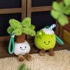 Cute Fruit Juice Plush Keychain Summer Tropical Theme Coconut Lemon Bag Charm Soft Stuffed Toy Car Accessory