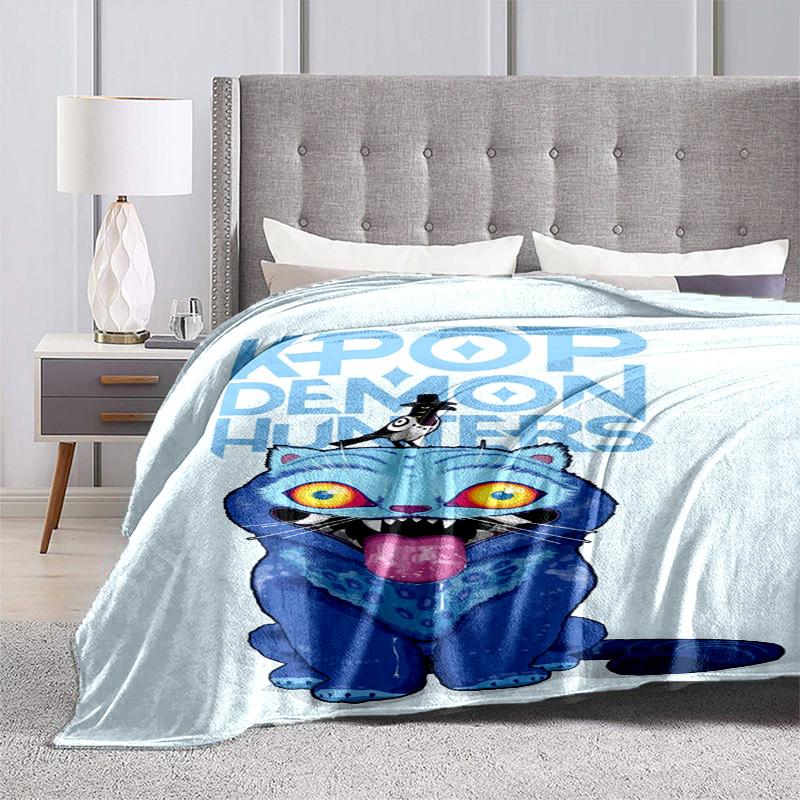 1pc Kpop Demon HuntersCartoon Blanket,Portable Throw for Travel , All-Season Cozy Blanket,Ideal Gift for Christmas, BirthdaysPB009