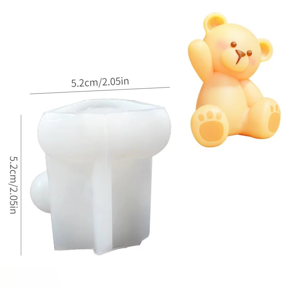 Силиконовая форма для свечей в виде плюшевого мишки из мультфильма, сидящее животное, смоляная форма для вечеринки, ароматизированный декор, 3D-конусная шляпа, гипсовые подарки на день рождения