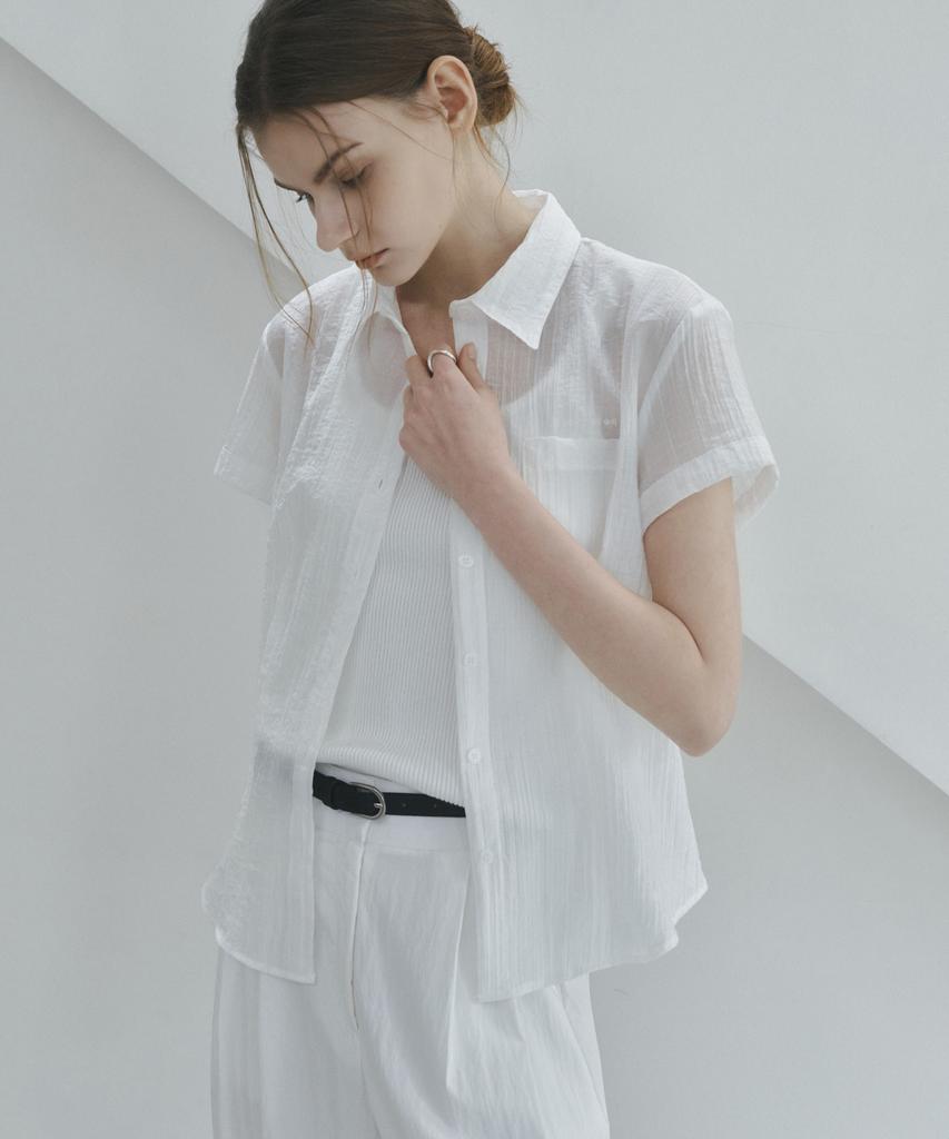 NON AND NON See-Through Short Sleeve Shirt_Nhsh6453