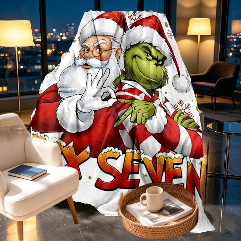 The Grinch Print Blanket - Soft & Comfortable, for Bedroom, Travel, Sofa, Home Decoration - Birthday Christmas Gift for Friend