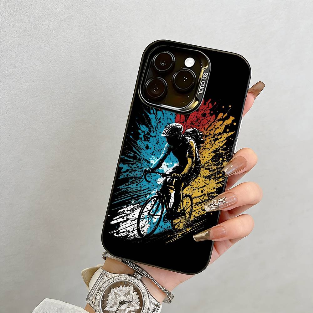 Велосипедный Чехол Для Телефона Для iPhone 17,16,15,14,13,12,11 Plus,Pro Max,XS,Красочный Серебристый Чехол Для Телефона Funda Cover