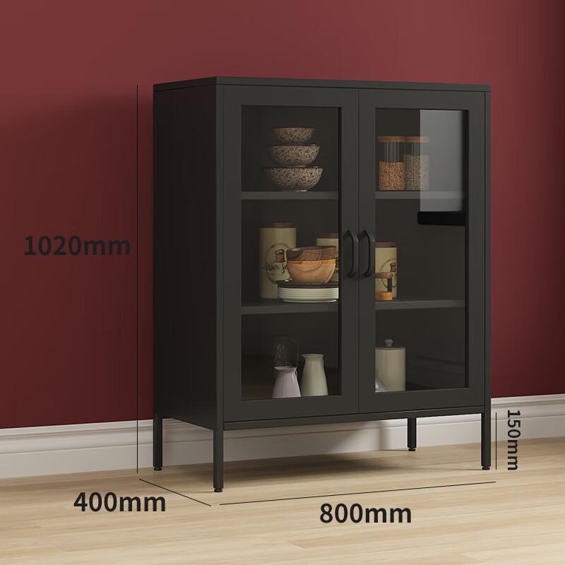Yuanzu Nordic Modern Wrought Iron Double Door Sideboard