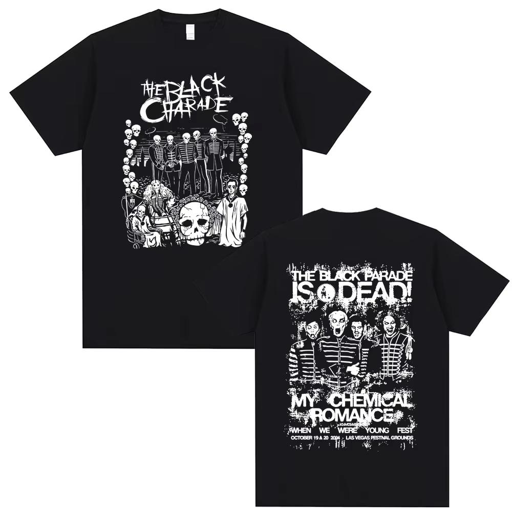 My Chemical Romance Punk Band T-shirt The Black Parade Graphic Streetwear Summer Men Women Rock Emo Oversized Crewneck T Shirts