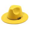 Autumn and winter British style men and women's new jazz woolen hat big eave hat classic fashion woolen hat