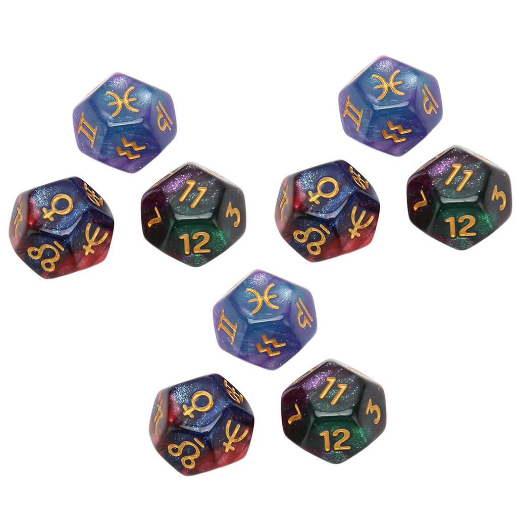 9PCS Polyhedral Dice Set Waterproof Plastic Lightweight Portable Table Gaming Dices for Travel