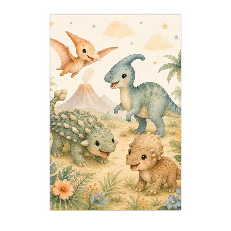 Jungle Animals Wall Art Safari Wildlife Canvas Painting Cute Cartoon Poster Print For Kids Room Nursery Wall Decor