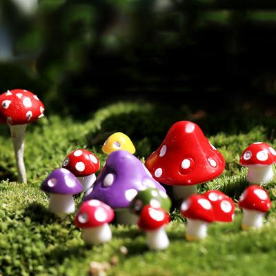 10 шт./набор Миниатюрное украшение в виде гриба Имитация мини-фигурки гриба Цветная статуэтка гриба для горшечных растений Микроландшафт