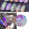 Aurora Nail Sticker Square Aurora Effect Colorful Nail Foil Foil Film Sparkling Glass Ice Cube Decoration Nail Film for Lady