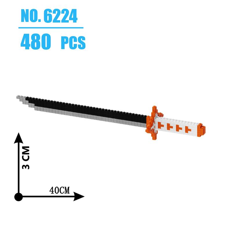480 шт. Конструктор Самурайский меч Клинок ниндзя Катана Японское аниме Бабочка Ничирин Нож Кирпичики Игрушки Для детей Взрослый