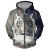 Spring Autumn Men's Zipper Hoodie Sweatshirts 3D Animal Lion Beast Printing Hooded Pullover Fashion Jacket Casual Sportswear