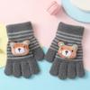 1Pairs Cute Cartoon Rabbit Bear Winter Warm Kids Gloves Kindergarten Boys Girls Five Finger Knitted Gloves for 3 To 6 Years