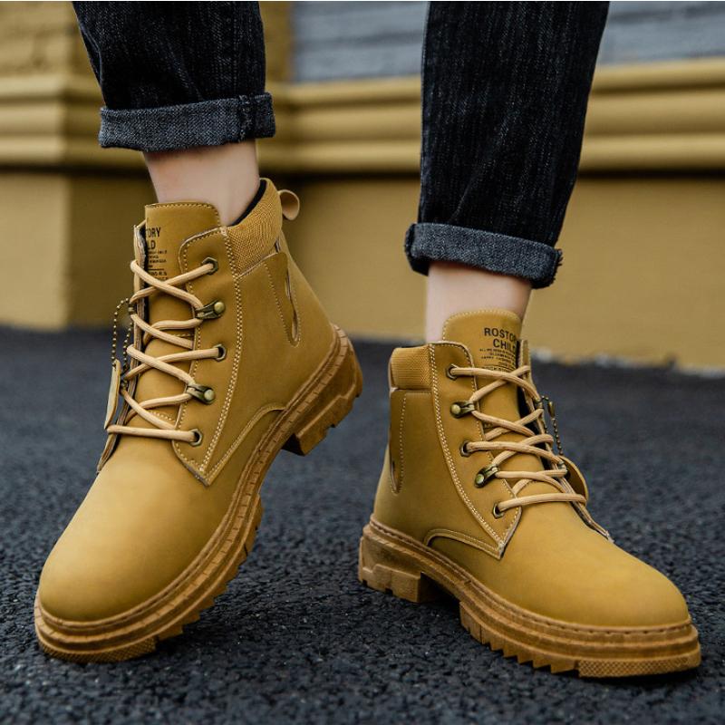 Мужские короткие ботинки осень и зима мода удобные ботинки Martin мужская обувь рабочие ботинки