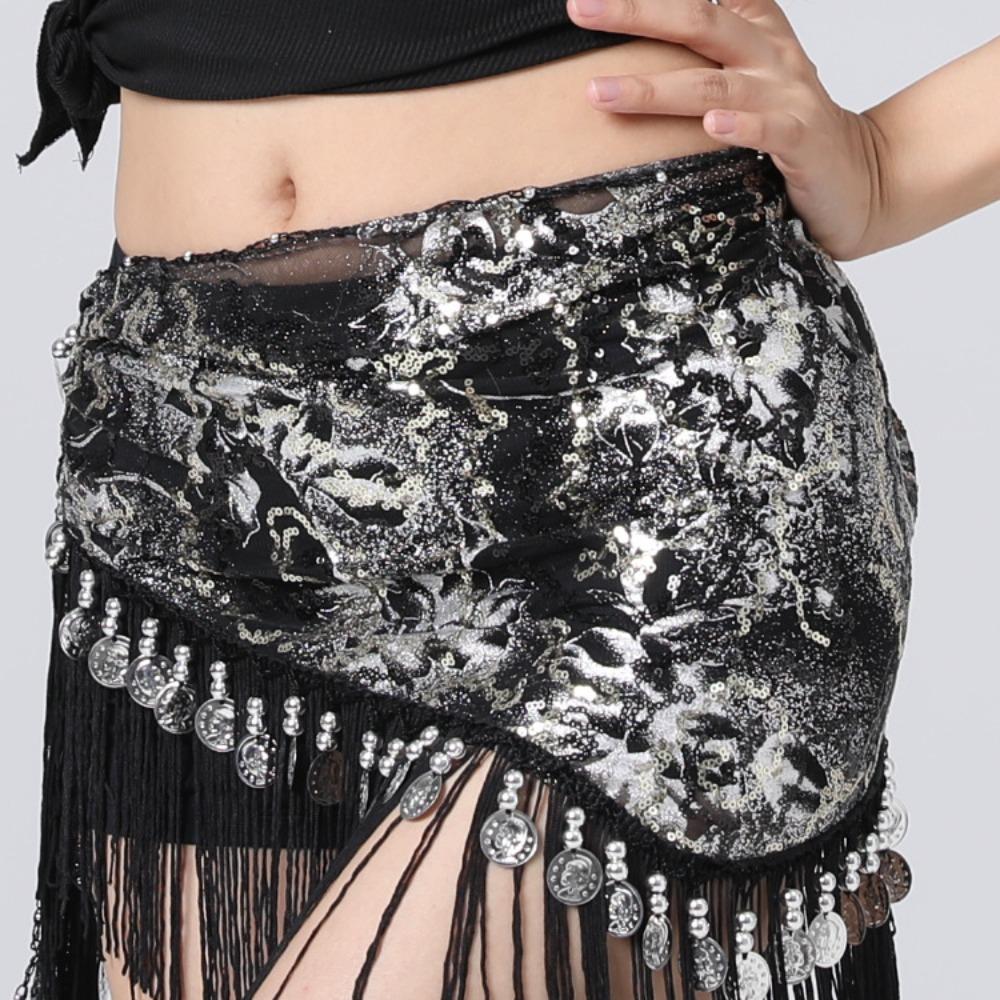 With Sequins Belly Dance Hip Scarf Triangle Shape Waist Chain Short Skirt  Music Festival