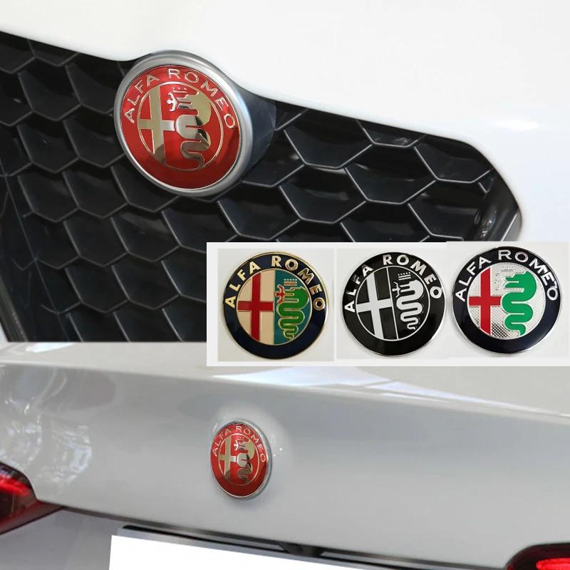 74 мм Задний значок на багажник для логотипа Alfa Romeo Giulietta Stelvio 156 Mito Giulia 159 147 Автомобильный передний значок Наклейка-чехол Аксессуары