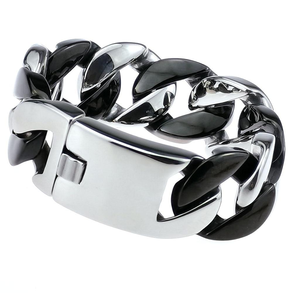 Men Woman 316L Stainless Steel 24mm Curb Chain Bracelet Cuban Bracelet Bangle Jewelry