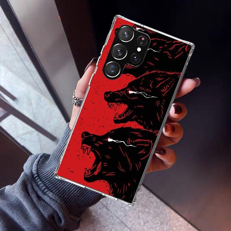 Angry Animal Wolf Fierce Phone Case For Samsung Galaxy S23 S24 S25 Edge S26 Ultra S22 + S21 Plus S20 FE Cover Silicone Print She