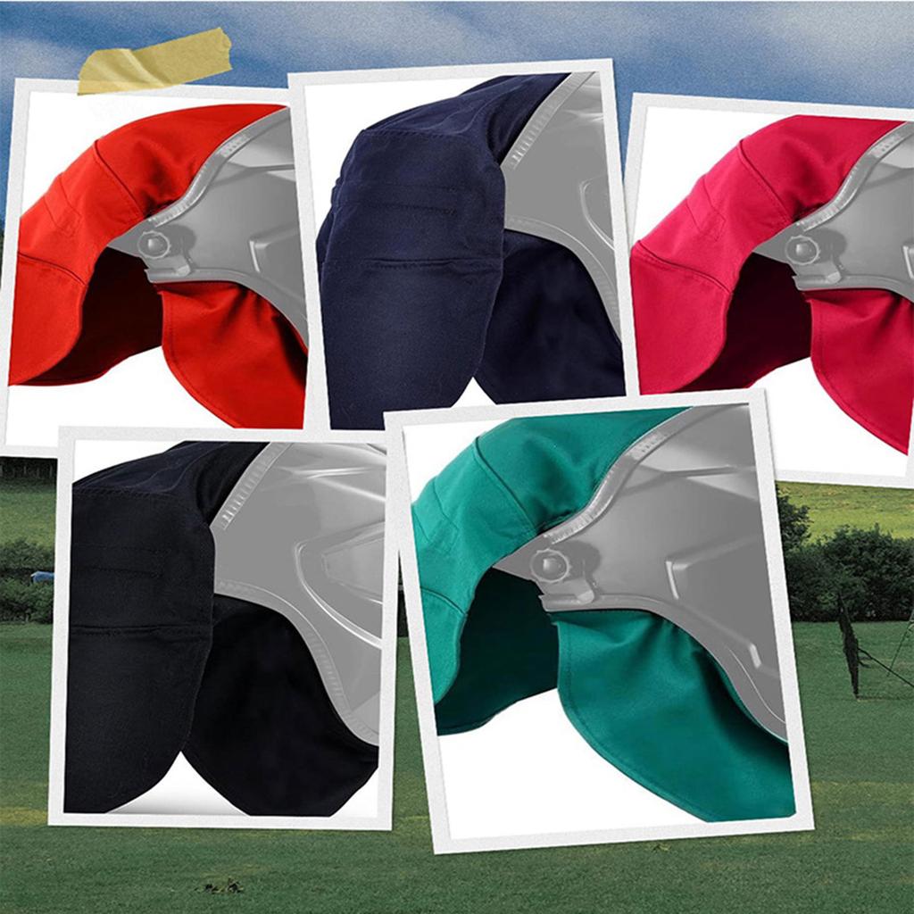 2Piece Welding Helmet Cover And Bib Set Heat Resistant Leather Fabric Full Head Neck Protection For Welding Work