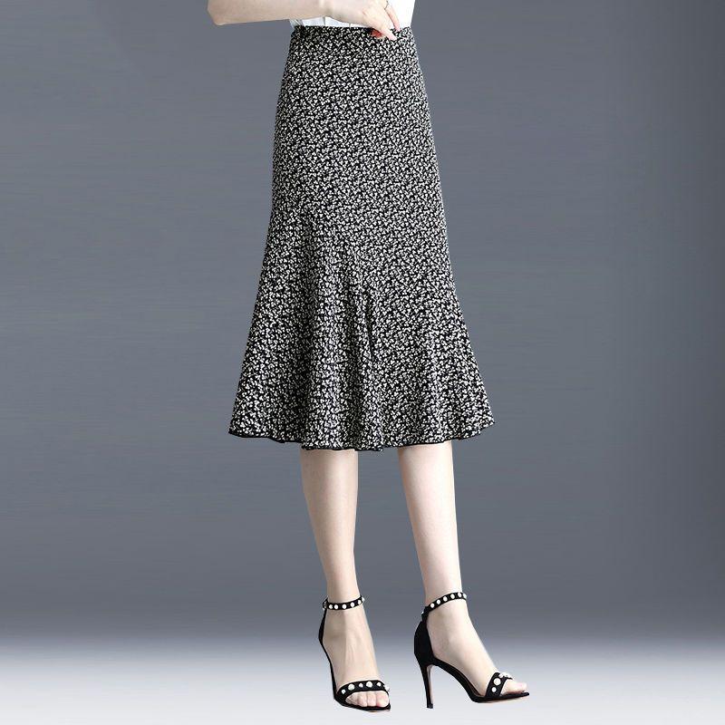 Элегантная юбка «рыбий хвост», женская тонкая летняя нижняя часть, тонкие шифоновые юбки для мам, эластичная длинная талия с высокой талией