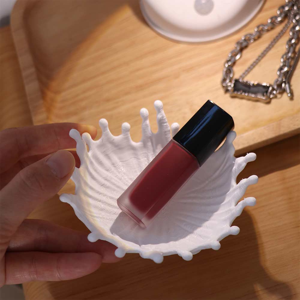 3D Printed Ring Holder Wavy Edge Entryway Keys Tray Minimalist Jewelry Organizer Desktop Organizer
