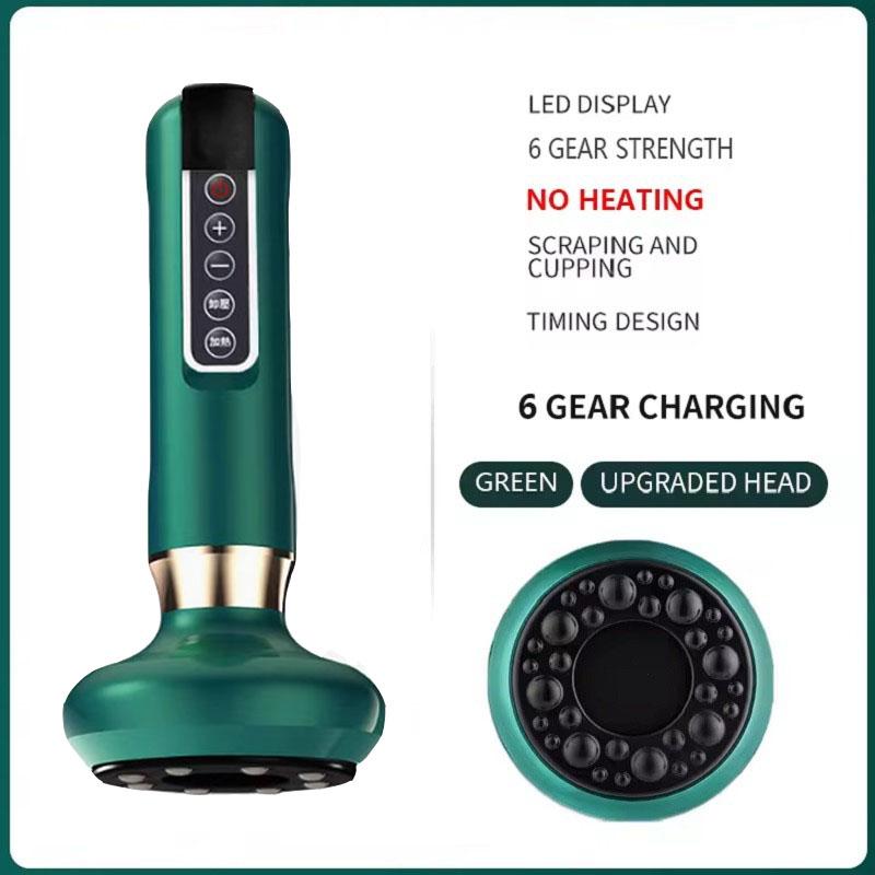 Перезаряжаемый электрический массажер Гуаша с подогревом и вакуумными банками из нержавеющей стали ABS 304