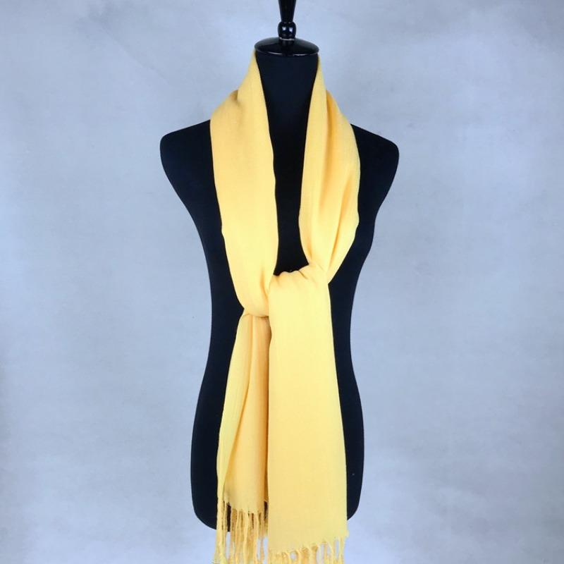 Big Red Club Gift Print OO Embroidery Solid Color Twill Cotton Shawl Scarf Extra Long High Sense