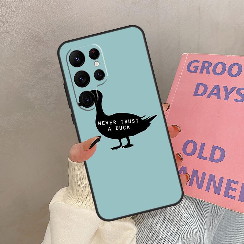Cute Cartoon Duck Case For Samsung Galaxy S25 Ultra S20 S21 S22 S24 S23 Ultra S9 S10 Plus S25 FE Cover Coque
