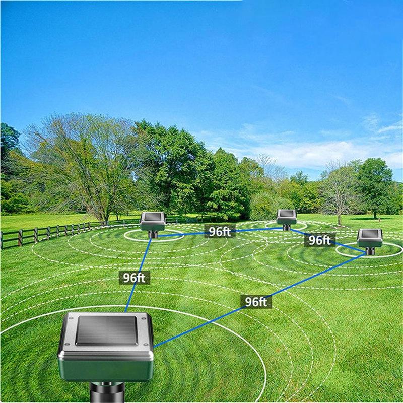 (С коробкой)Ультразвуковой солнечный отпугиватель вредителей, датчик движения, репеллент, водонепроницаемый садовый, сельскохозяйственный, для животных, кротов, птиц, змей