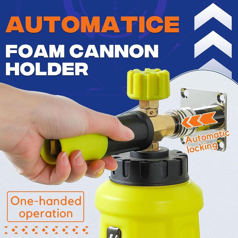 Automatic Foam Cannon Holder, Foam Cannon Wall Mount with 1/4" Quick Connect - 2 Pack