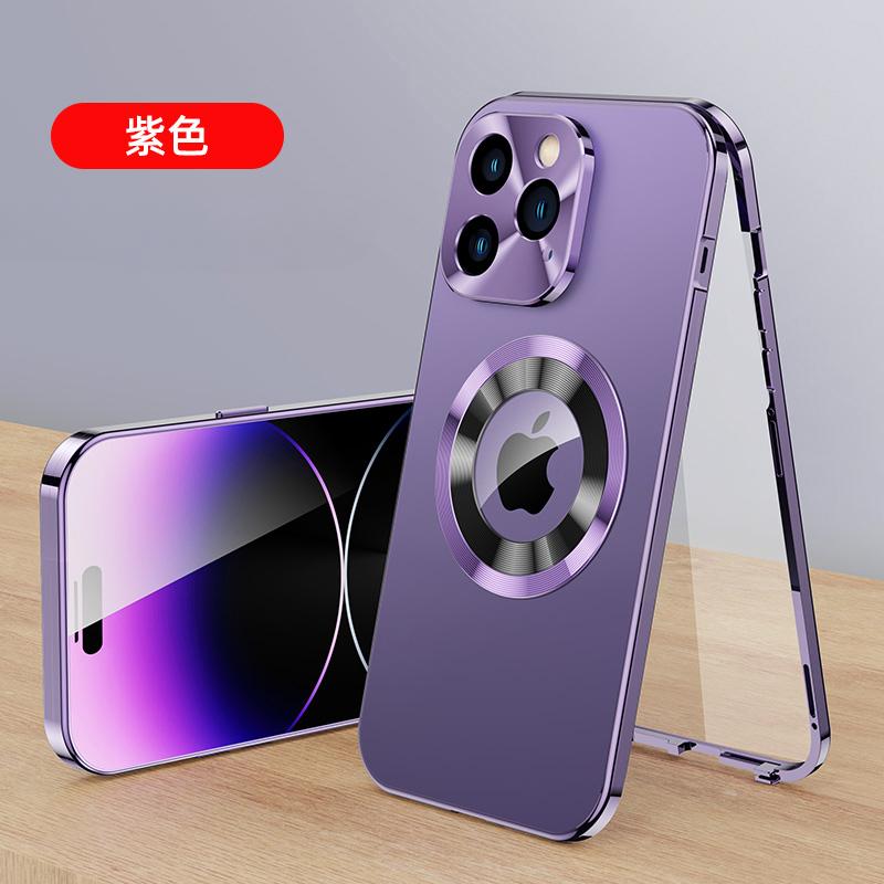 Для iPhone16 15 14 Plus 13 12Pro Max полностью алюминиевый металлический магнитный чехол двухсторонняя защита противоударный чехол протектор экрана